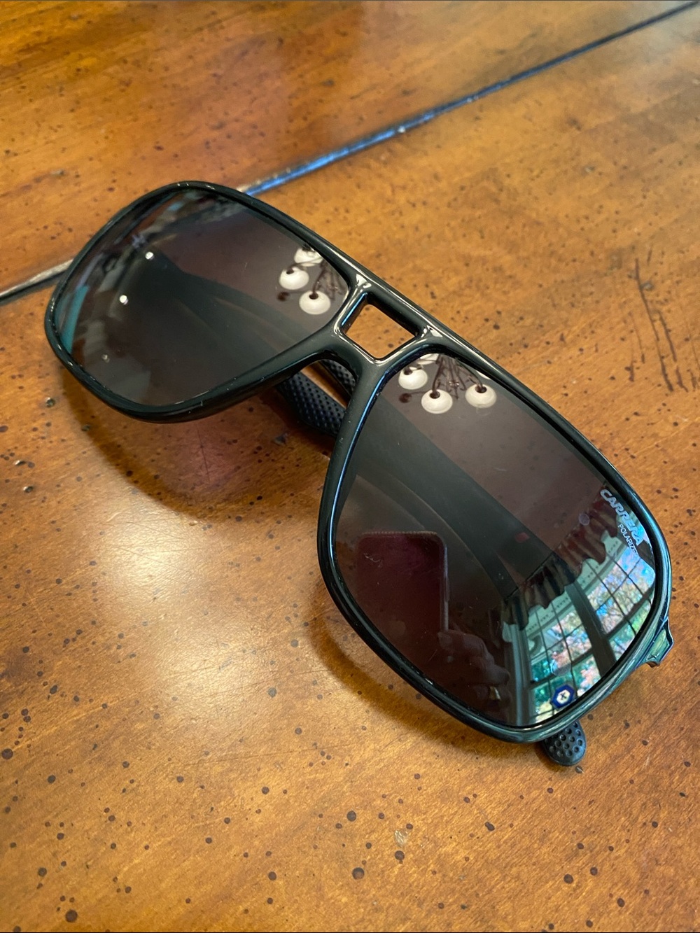 Carrara Polarized Black Aviator Sunglasses - Dark Lenses